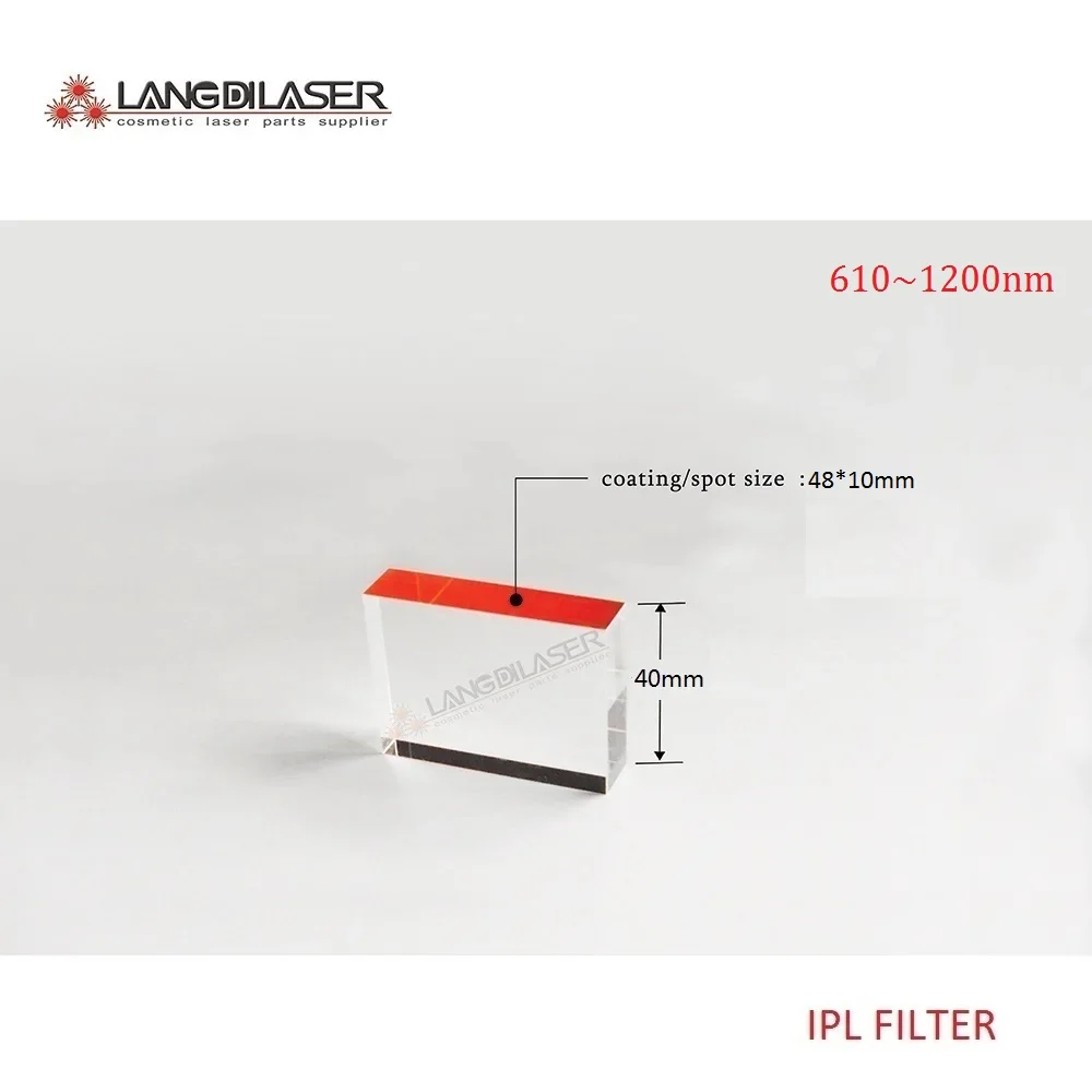 

Размер 48*10*40 мм/610 ~ нм фильтр для удаления волос/Размер пятна: 48*10/материал плавленый силикагель и сапфир