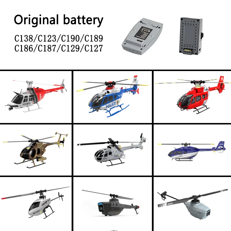 C138 C123 C190 C189 C186 C187 C129 C128 C127 Originele Rc Helikopter Batterijaccessoires