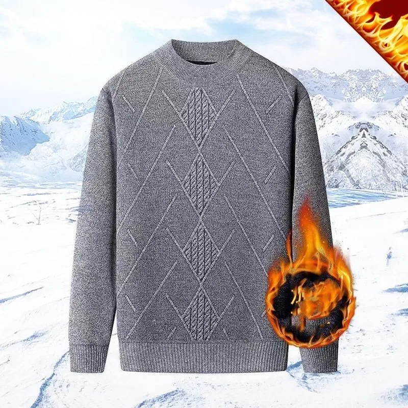 Herren Herbst Winter solide Rundhals ausschnitt geometrische Paisley Laterne Langarm pullover gestrickt Unterhemd Mode lässig lose Tops