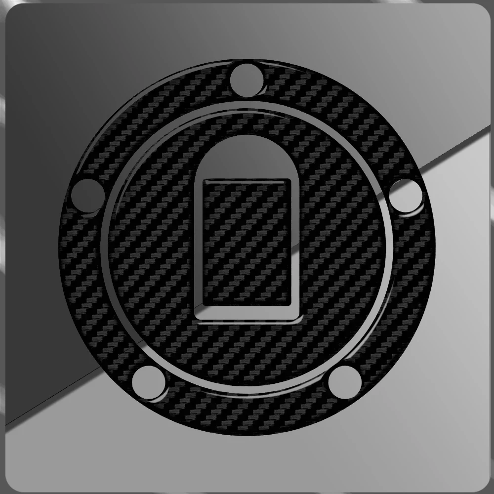 

For Kawasaki 2000-2005 motorcycle modification transparent fuel tank cap carbon fiber texture sticker (5 holes)