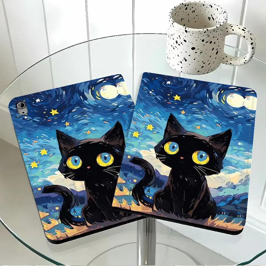 Sky Starry Night Cat Case for Samsung Galaxy Tab A9Plus S11 A7 Lite S10FE A8 S9+ S10 Lite A11 S10 Plus S7 S8+ S9 FE With Pencil - view 4