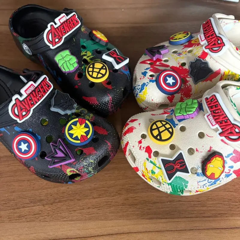 

Children Slippers The Avengers Anime Disney Marvel Kawaii Hole Sandals Eva Beach Breathable Shoes Outdoor Non Slip Comfort Gifts