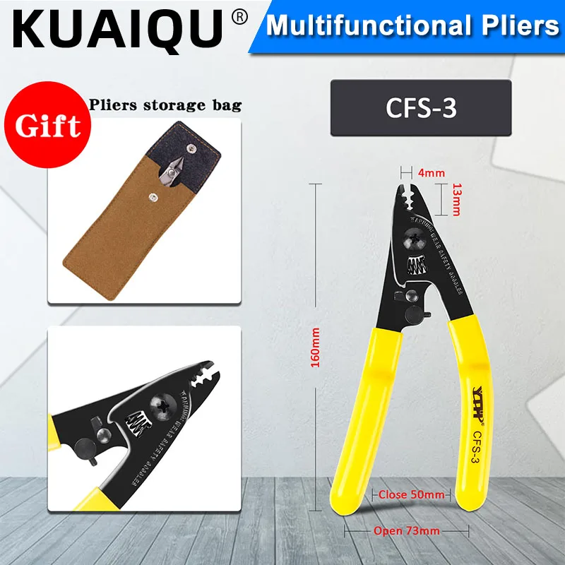 

KUAIQU Fiber Optic Stripping Pliers CFS-3 Pliers Pliers Stripping Pliers Multifunctional Pliers Hand Tool 1/3/5pcs Hand Tool