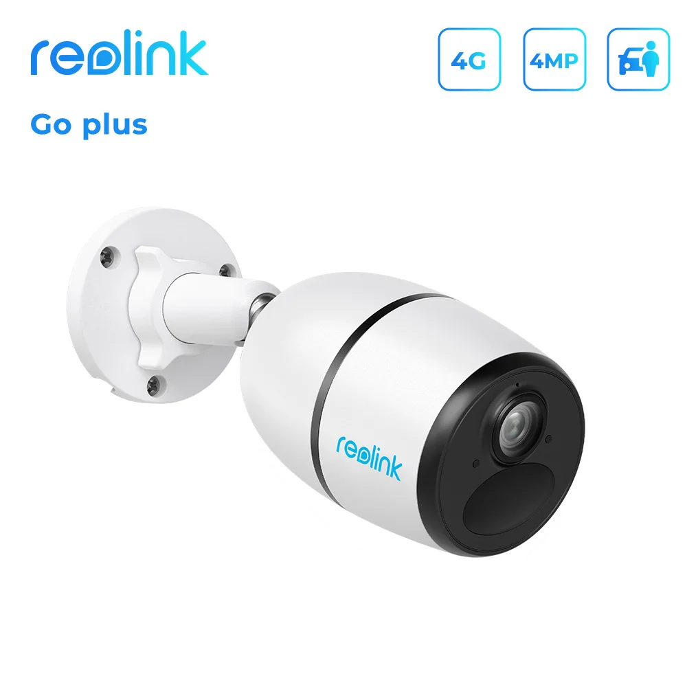 Reolink 4G LTE IP Camera Go Plus 4MP Battery Solar Powered Wireless Human/Car Detection Security Protection Mobile Network