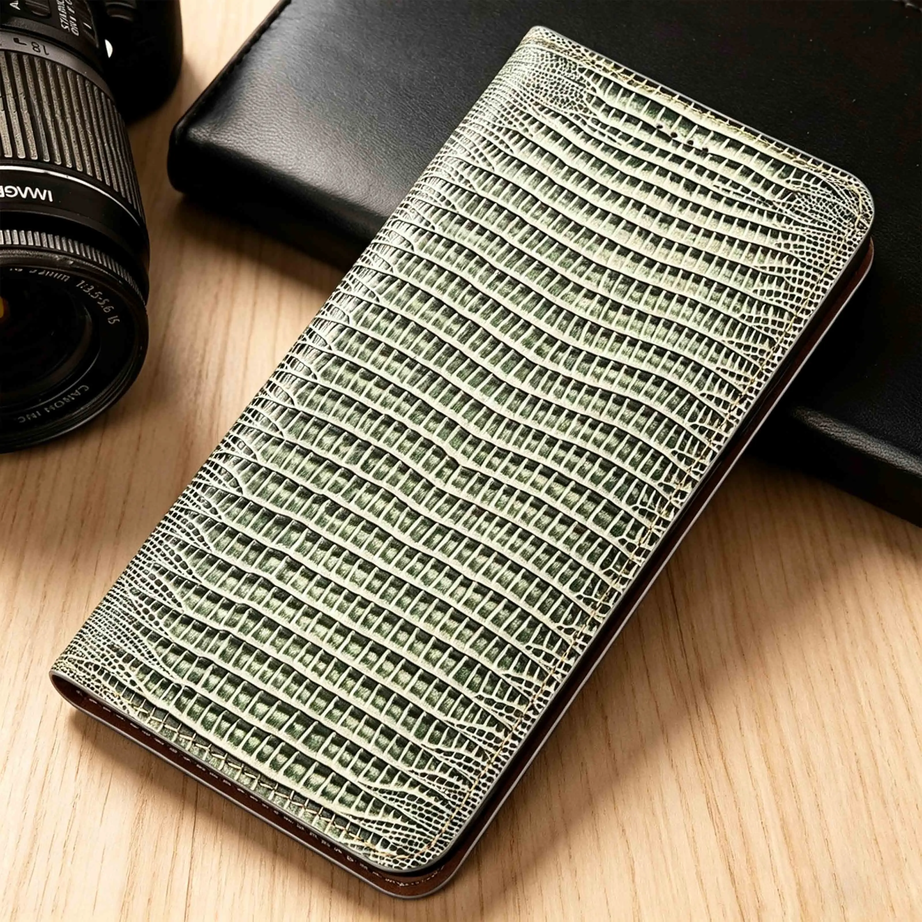 Retro Lizard Genuine Leather Flip Case For Honor X6A X6B X6C X7 X7A X7B X7e X8 X8A X8B X8C X8D X9A X9B X9C X9d Plus Phone Case