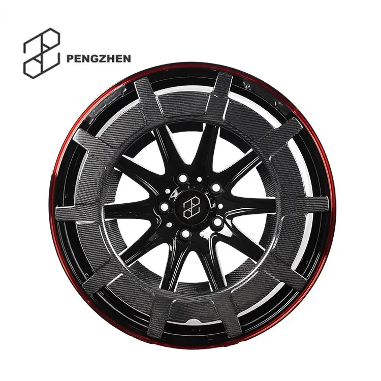 Pengzhen Ready To Ship Carbon Fiber Red and Black 21 22 23 Inch 5x112 Forged Wheels for Mercedes-Benz G Class