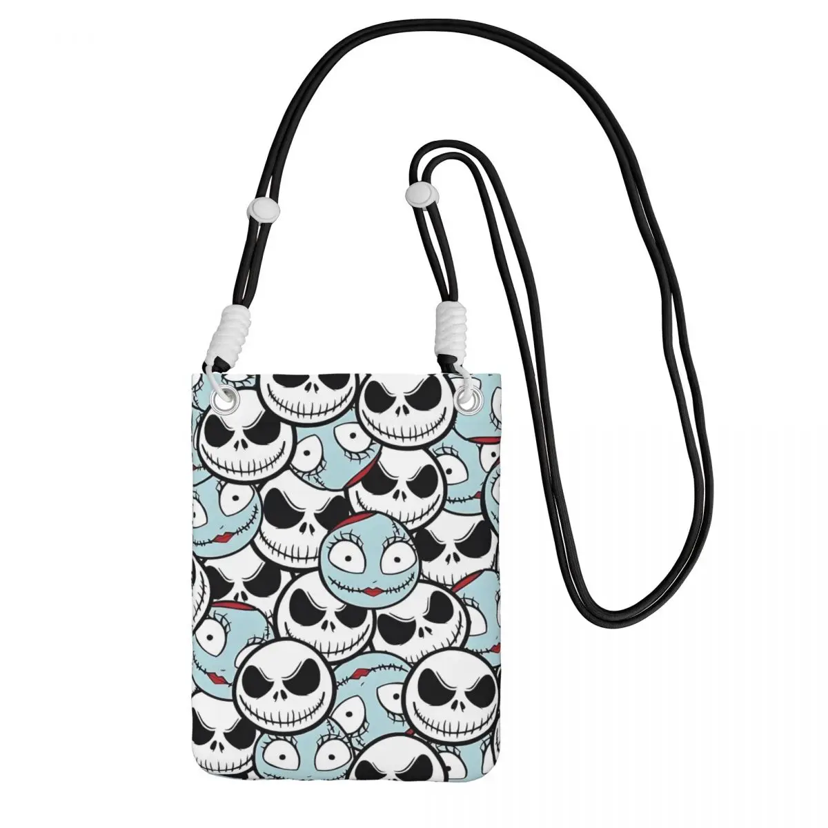 

Custom Jack Skellington Mobile Phone Bag Men Women Living Skeleton Shoulder Crossbody Bag Card Bag Mini Shoulder Purse Wallet