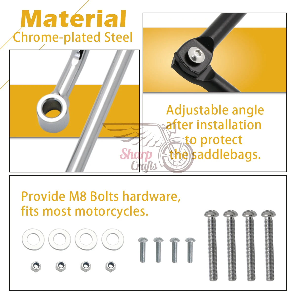 Motorcycle Refit Adjustable Saddlebag Support Mount Bracket For Honda Shadow VT750/400 VT1100 VTX1800/1300 Fury Steed VLX400/600 - view 6