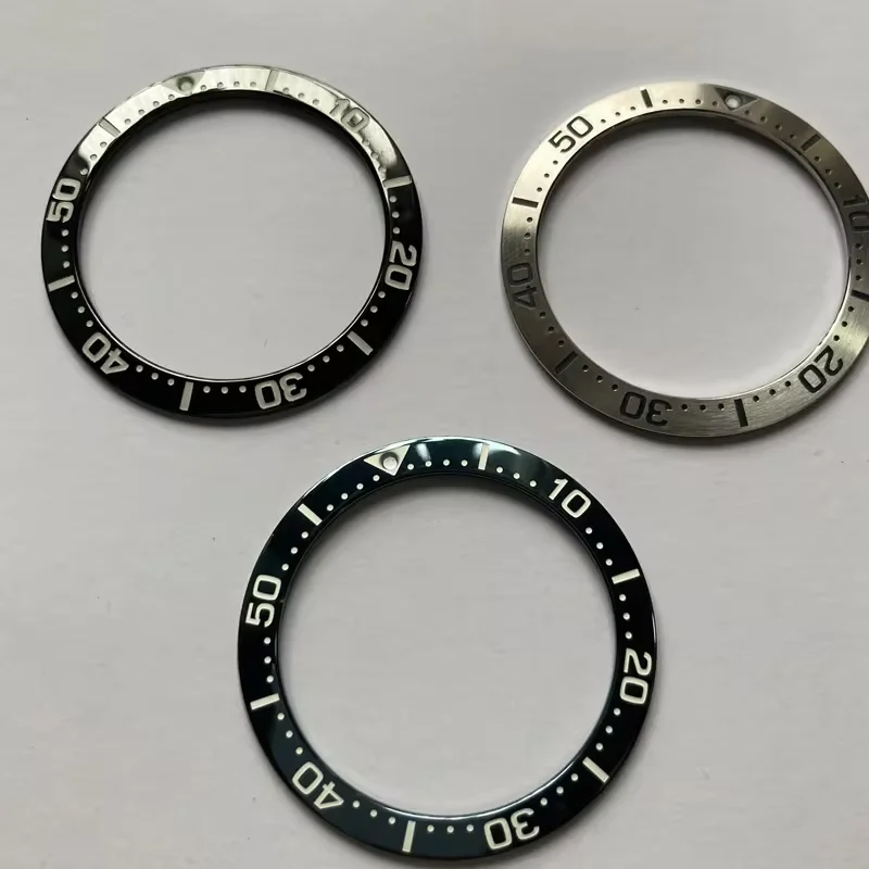 Bagian jam tangan Bezel baja 38mm/30.5mm, sisipan baja hitam/biru/baja untuk SPB185J1/187J1 wadah