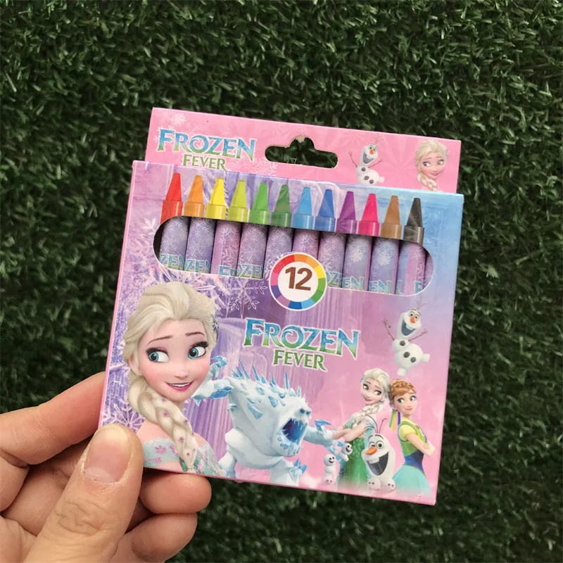 Disney Anime Mickey Mouse Mini Crayon Kawaii Minnie Frozen Princess Student Graffiti Pen Cartoon Crayon Stationery Gifts