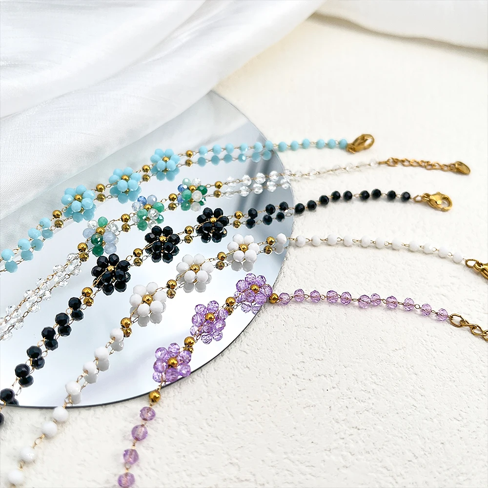 New Fashion Stainless Steel Braided Crystal Bracelet, Multi-color Bracelet for DIY Jewelry Accessories Bracelet Decoration Chain