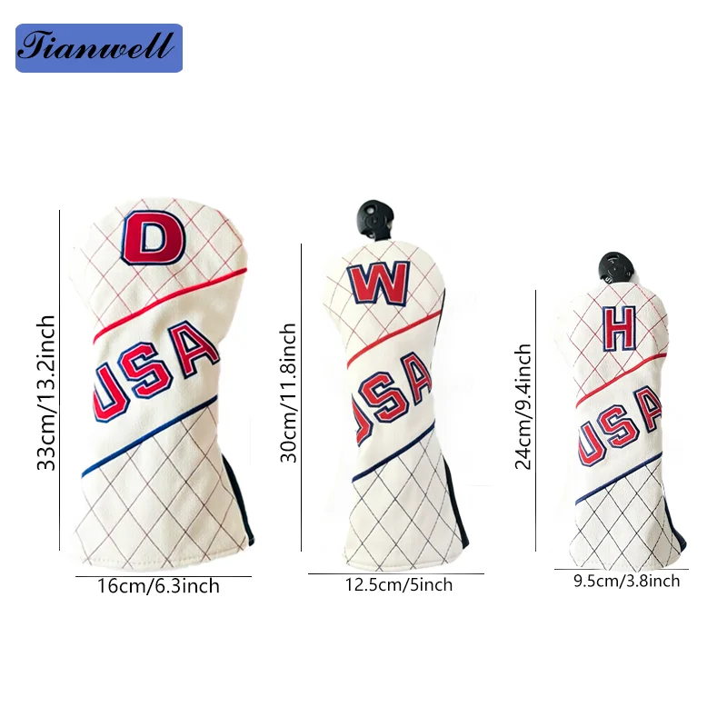 

Golf PU Leather Wood Cover New USA Golf Club Head Cover Fit for Driver Fairway Wood Cover Hybrid Head Cover