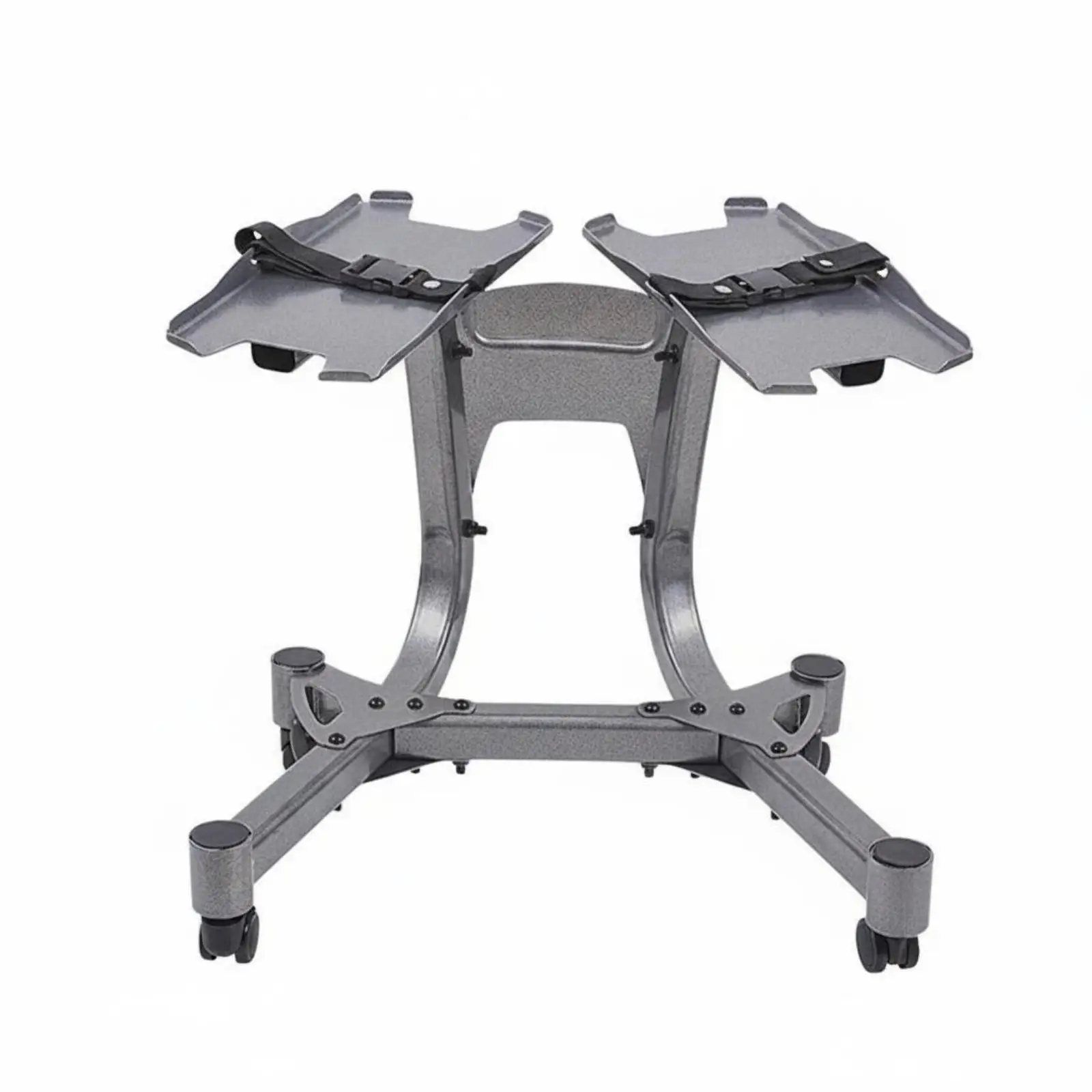 Adjustable Dumbbell Stand on Wheels Mobile Weight Rack with Smooth Rolling Casters Steel Frame Home Gym Equipment Organizer
