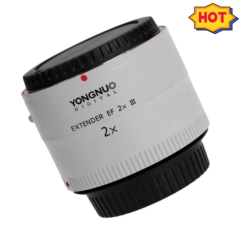 Yongnuo YN-2.0X III Fixed Focus Camera Lens 2x Teleconverter Extender Lens for Canon EOS EF Lenses