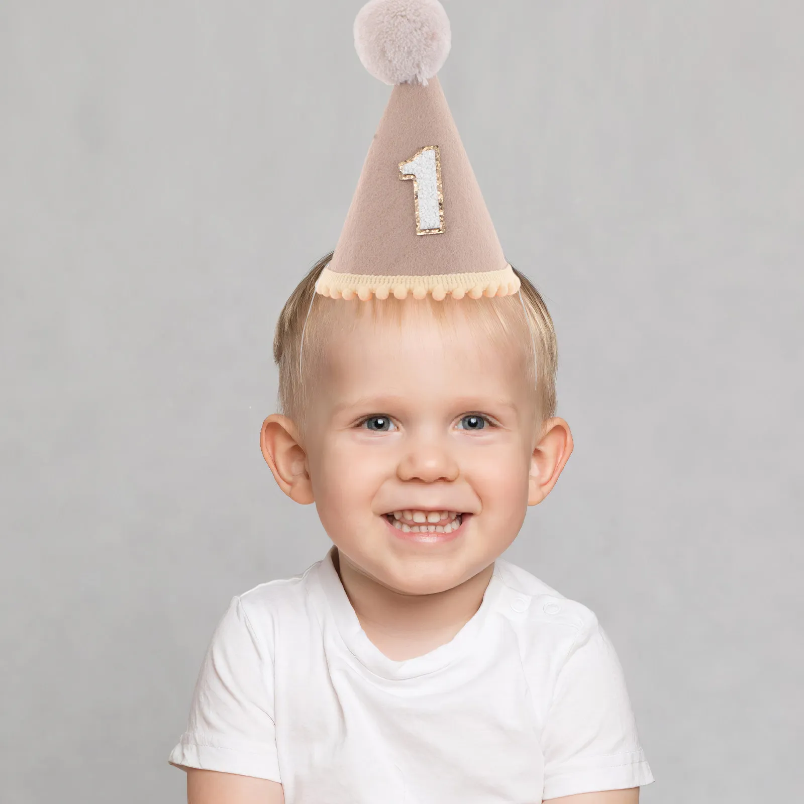 

2Pcs Felt Baby Crown Hat Soft Handmade Birthday Party Headpiece for Girls Toddler Photo Prop Decorative Celebration