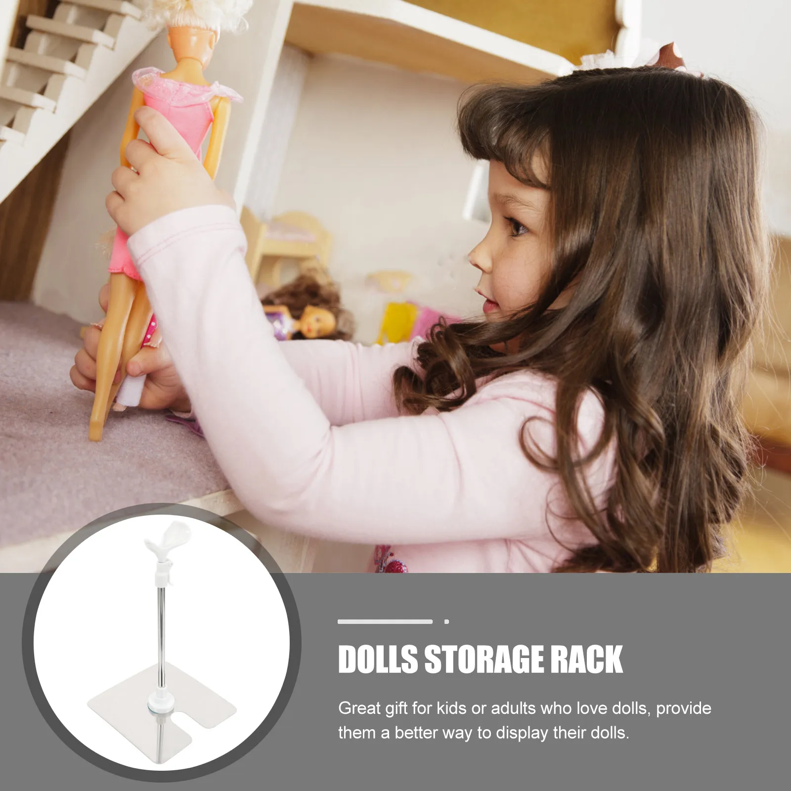 

Adjustable Display Stand for Figures Premium Stainless Steel and Plastic Holder Perfect for Home Room Store Showcase