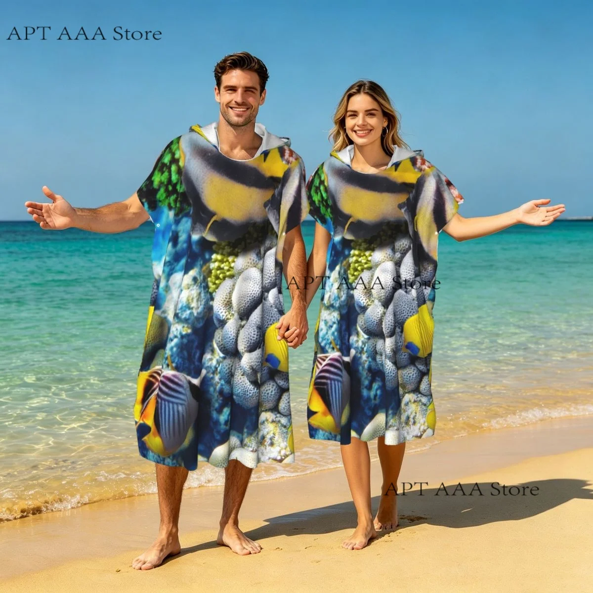 Microfiber Towel Coral Fish Red Sea Egypt Africa Quick-Drying Towel Beach Towel with Hood