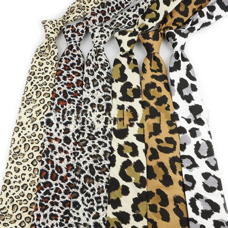 Multiuse Wide Leopard Print Tie Neck Tie For Men Women Unisex Teens Stage Show Theme Event Gathering Fashion Neckpiece Y166