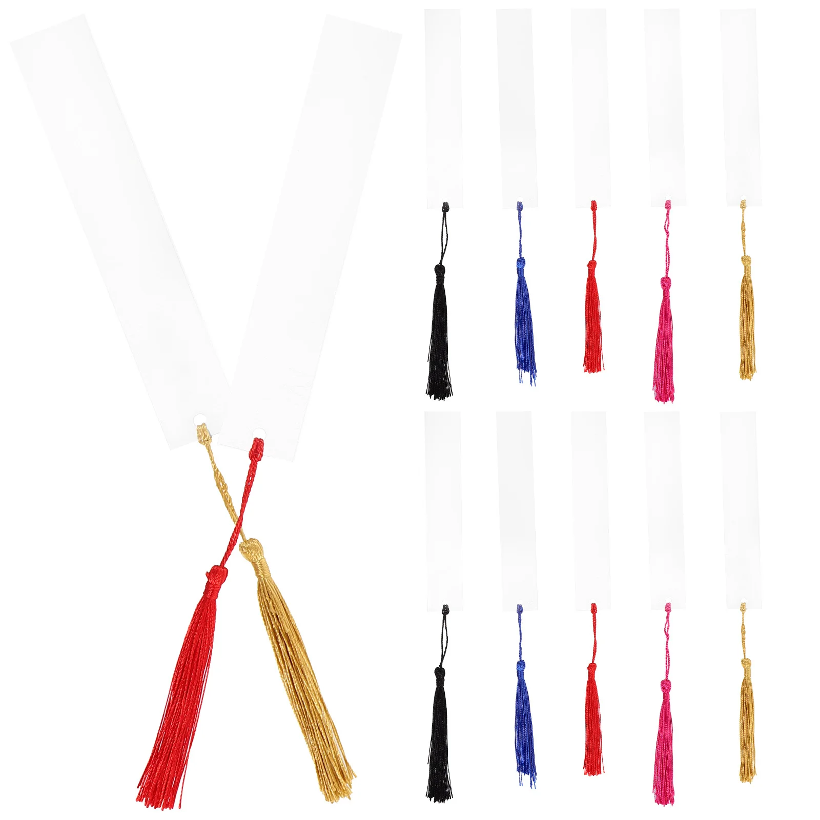 

1 set 1 Set Of Acrylic Bookmarks Blank Diy Clear Tassels Page Markers For Book Lovers Reading Supplies Decorative Gift Student