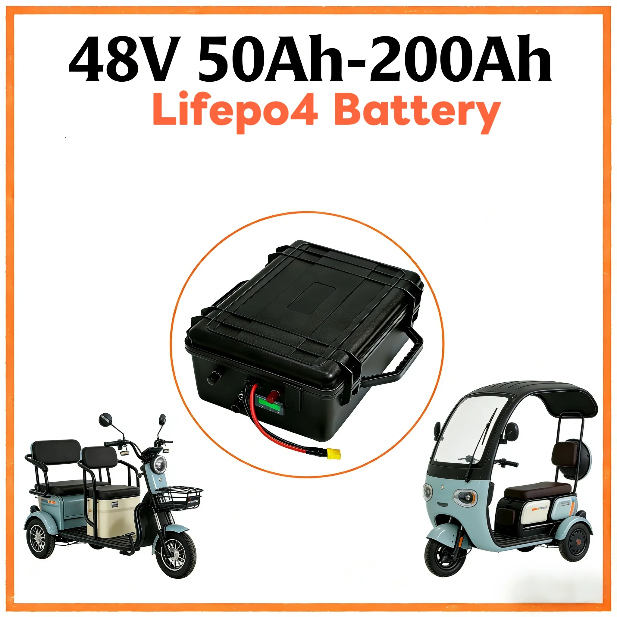 

Аккумулятор LiFePO4 48В 50Ач-200Ач для электрических трициклов/гольф-каров