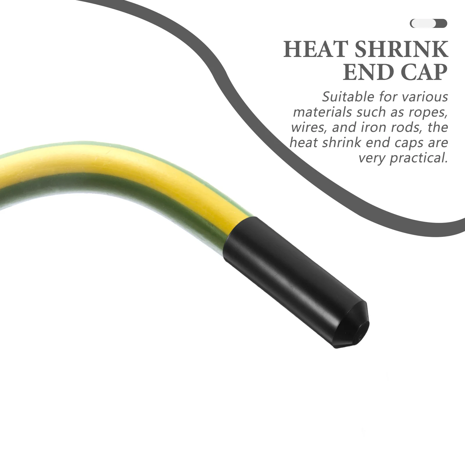 

2Pcs Heat Shrink End Caps Electrical Wire Cable Caps Easy to Use Deform Resistant Heat Shrink End Cap Heat-Shrinkable Cap