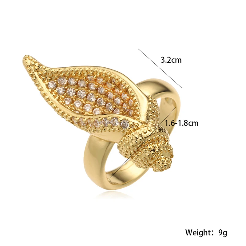 GANPUP Funkelnde Zirkonia-Schnecken-Fingerringe für Damen, Modisch, Neu, Trendig, 18K Gold PVD-beschichtet, Verstellbarer Ring, Schmuckgeschenk für Partys – Detail 2