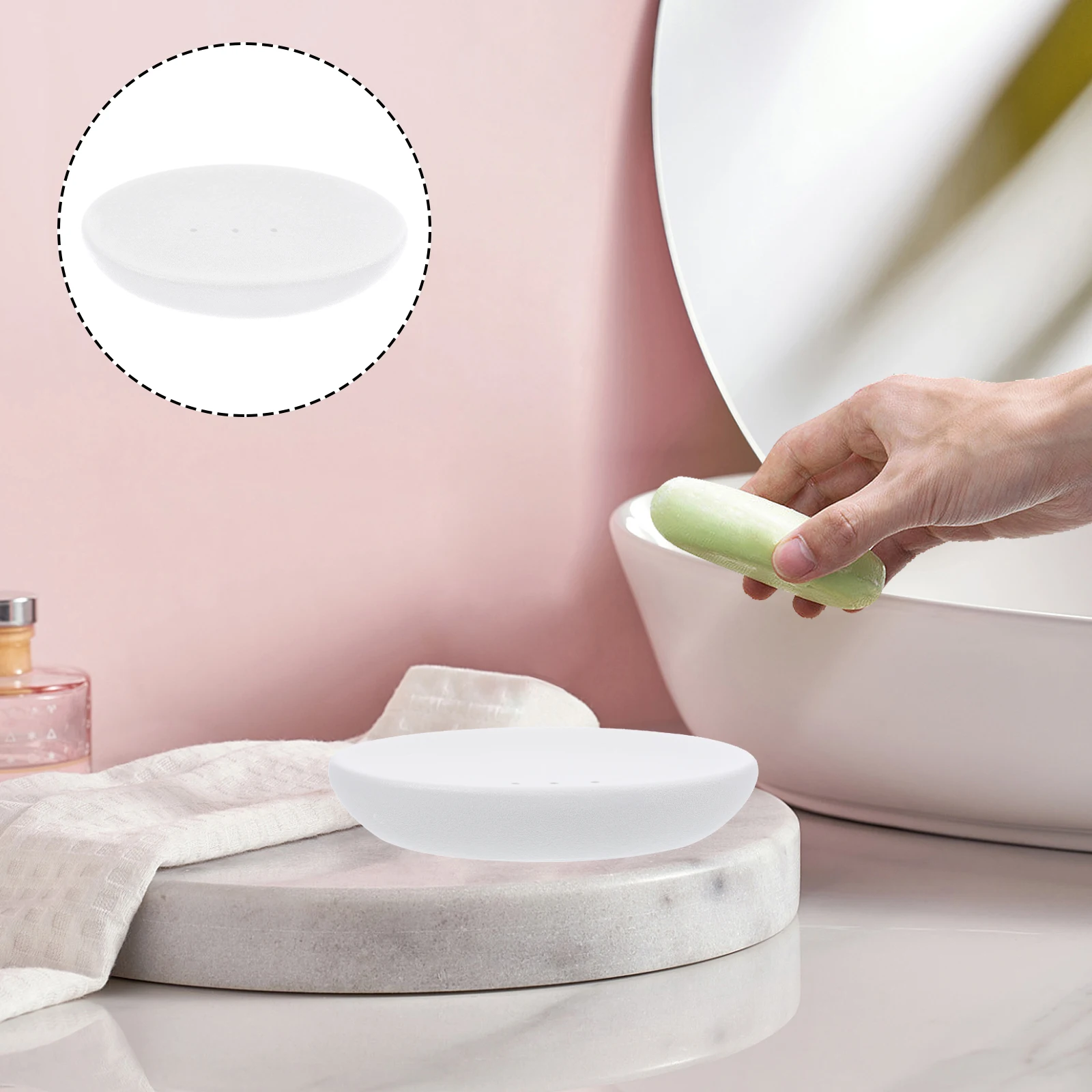 

Bathroom Soap Holder Portable Container Decorative Storage Dish for Kitchen Shower