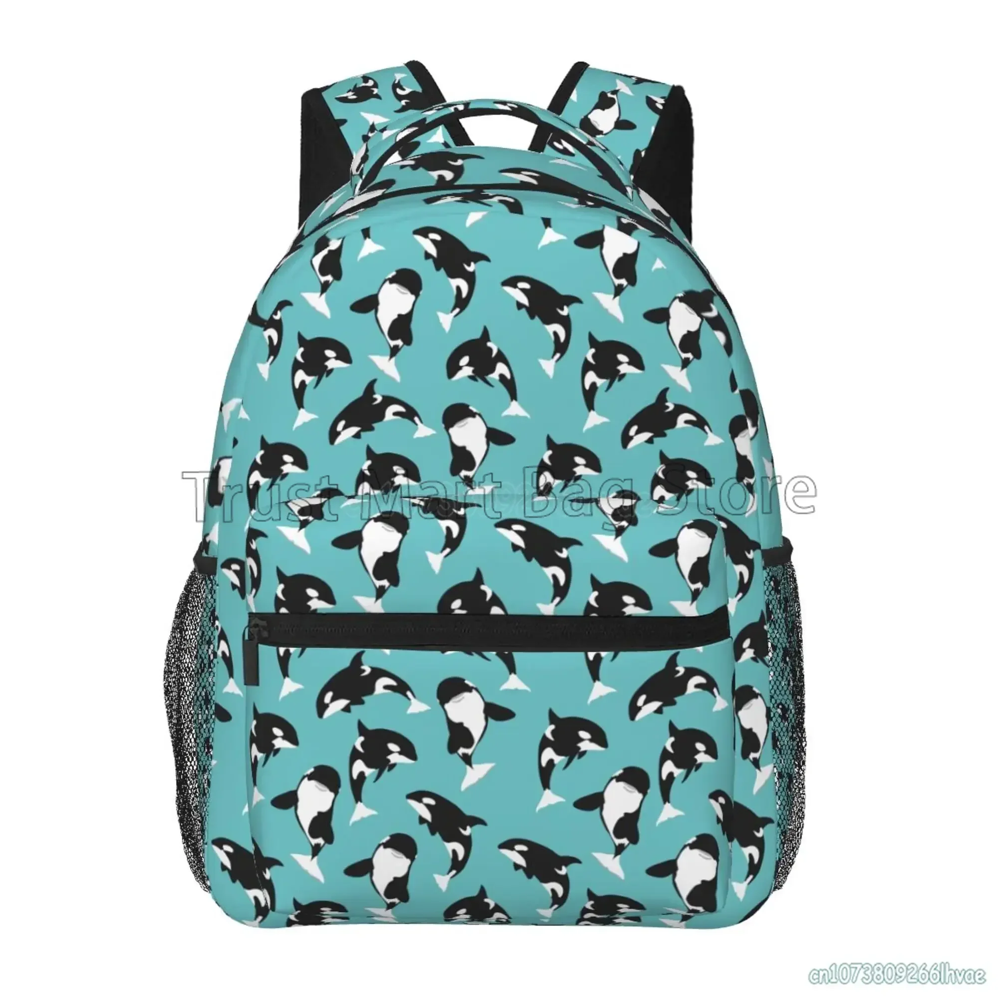 Killer Whale Orca Theme Travel Backpack for Women Men 15.6 Inch Durable Lightweight Student Book Bag Hiking Camping Daypack