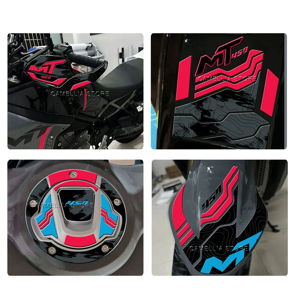 Conjunto de adesivos para motocicleta-nova resina epóxi 3d, à prova d'água, tanque de combustível de motocicleta, adesivo de proteção de piso para cf moto 450 mt 2024