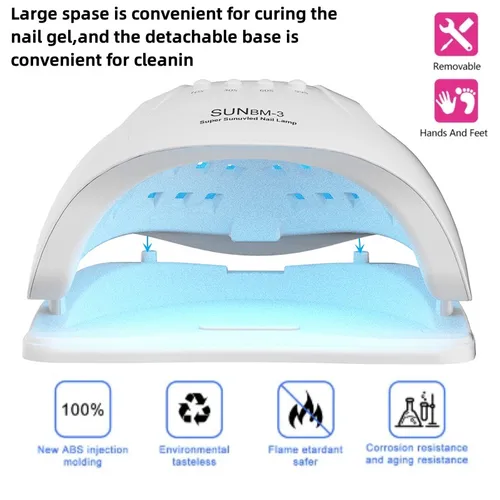 Imagen 2 del producto Secador de uñas, lámpara LED para uñas, lámpara UV para curado de esmalte de uñas de Gel con detección de movimiento, herramienta de salón de manicura y pedicura