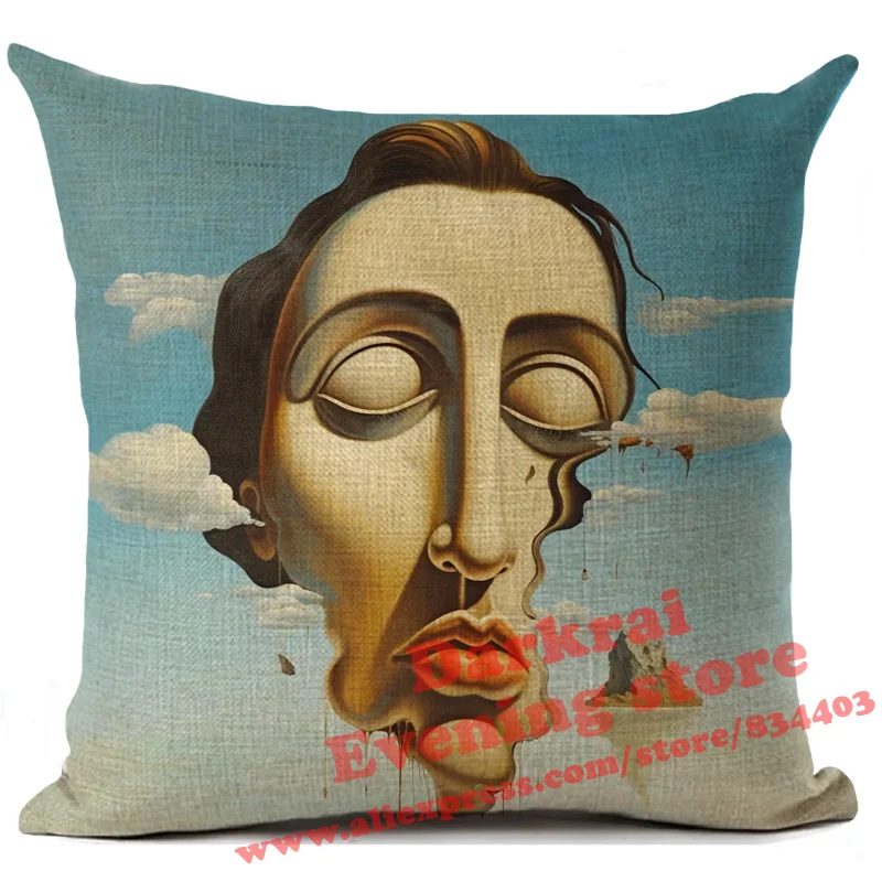 Salvador Dali Cushion Cover Home Decoration Living Room Sofa Pop Art Painting Throw Pillows Realism Artist Pillowcase