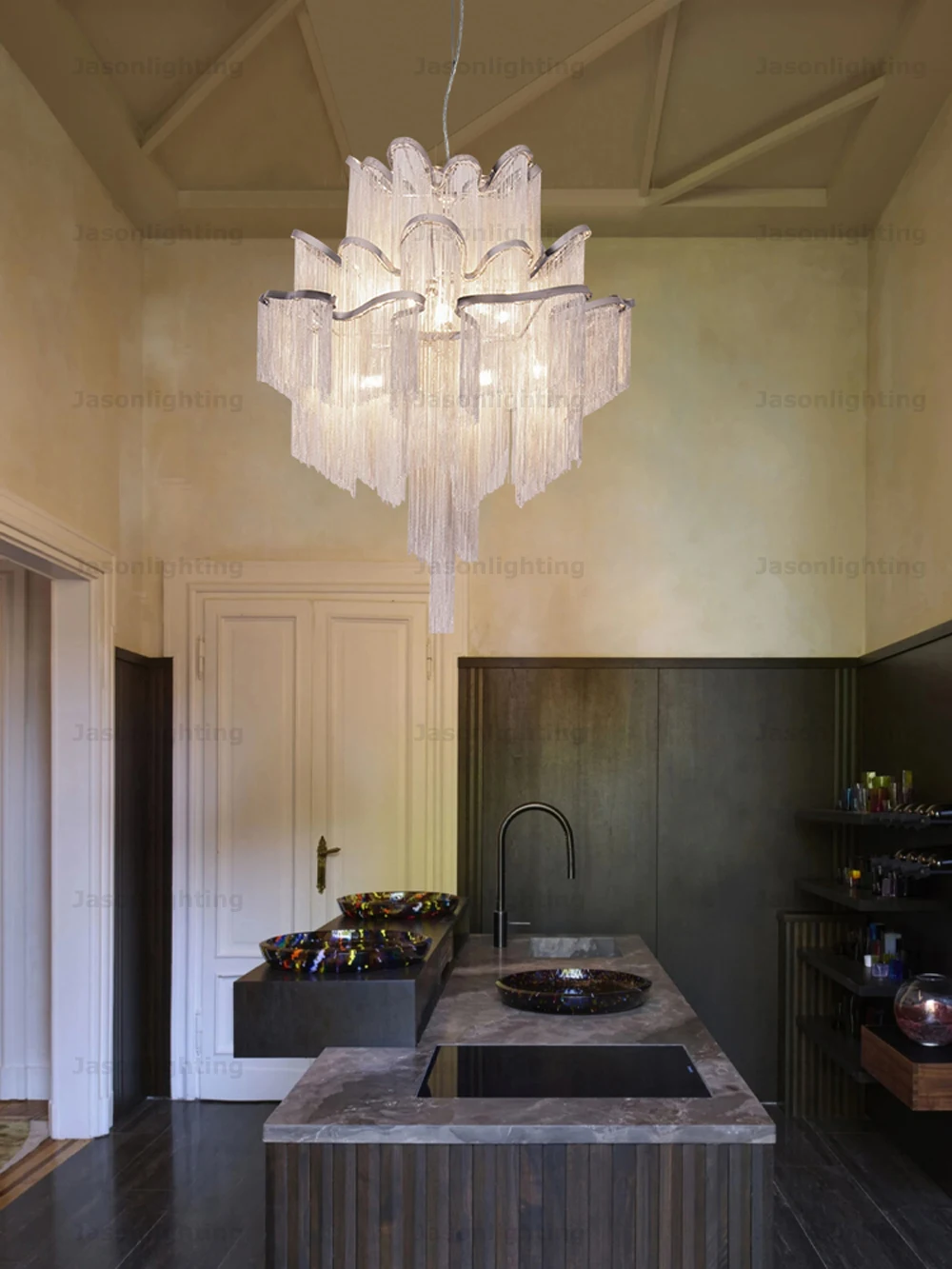 Retro Aluminum Chain Collection Gold Chrome Black 2026 Pendant Light Hanging Lamp Suspension Luminaire Lampen For Living Room