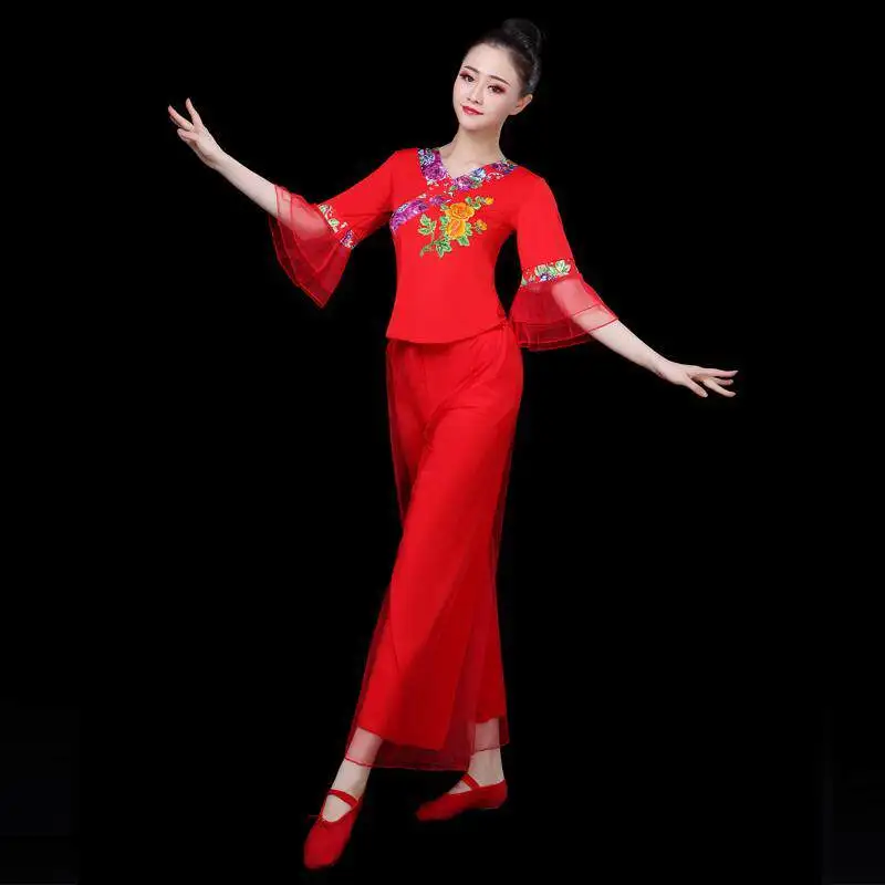 costume-de-spectacle-de-danse-carree-pour-adultes-tenue-de-danse-traditionnelle-pour-femmes-d'age-mur-et-agees-ensemble-de-style-nouveau-printemps-ete