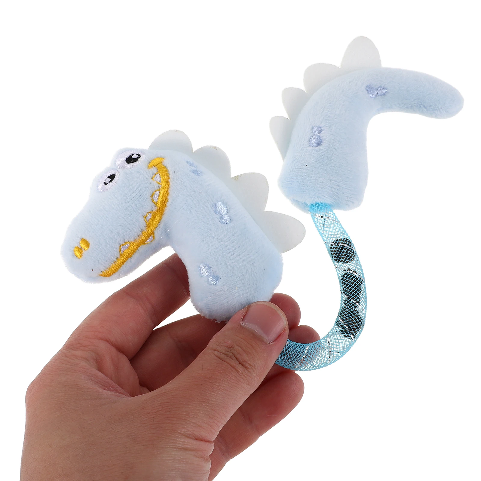 

Durable Cat Toy Dinosaur Shaped Bite Resistant Kicker Chew Interactive for Indoor Play Soft Healthy Teeth Claw Cleaning Pet