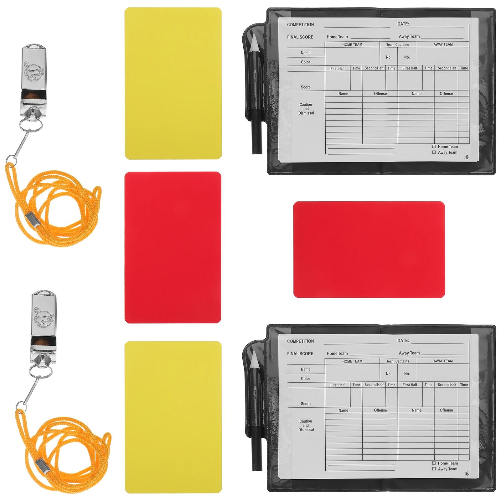 Football Referee Gear Supplies Accessories Soccer Cards Kit Wallet with Multifunction Red