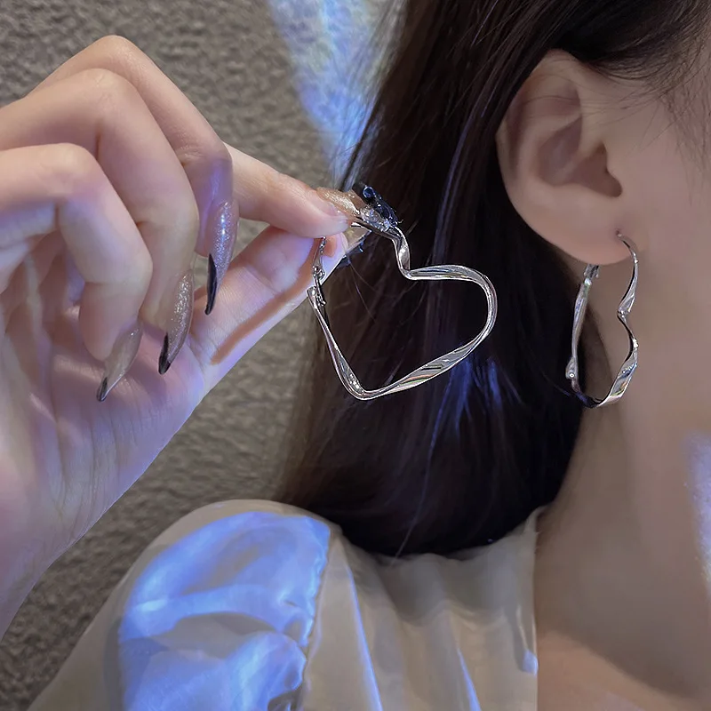 Fashion Heart Earrings Punk Jewelry For Cool Women Girl Friendship Gifts Accessories