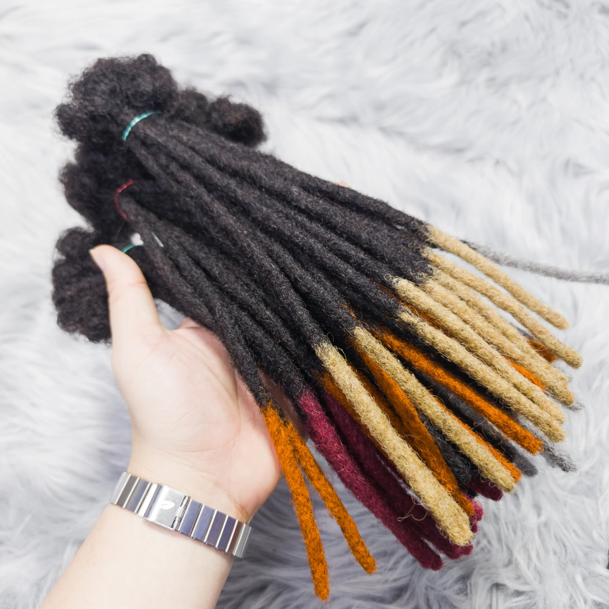 الملونة 0.6 سنتيمتر Loc تمديد 100% الشعر البشري Dreadlock ملحقات الشعر البرازيلي كامل اليدوية ريال Inter Loc ملحقات 10 بوصة #3