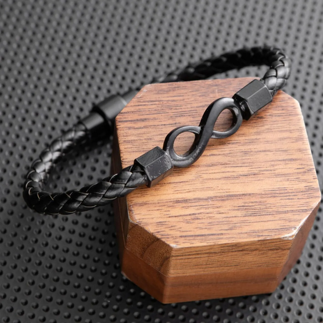 infinity leather bracelet For Men Handmade Infinity Stainless Steel Bangles for Couple Gifts Annivesary Jewelr