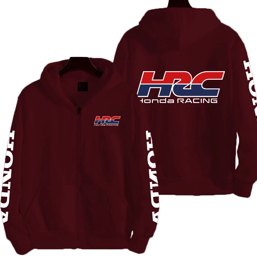 Honda racing hrc masculino zip up hoodie primavera outono masculino moletom de grandes dimensões 2025 novo esporte feminino jaqueta casacos ﻿