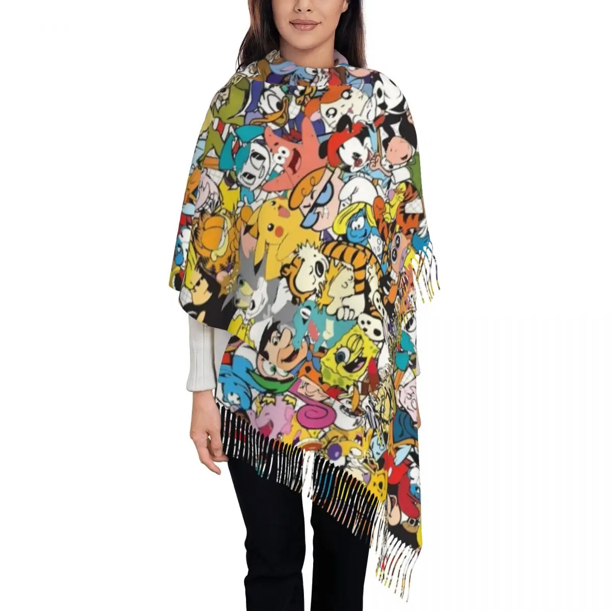 

Энциклопедия мультфильма с принтом на заказ, шарф для женщин и мужчин, зимние теплые шарфы, забавная шаль с изображением Феликса, кошки