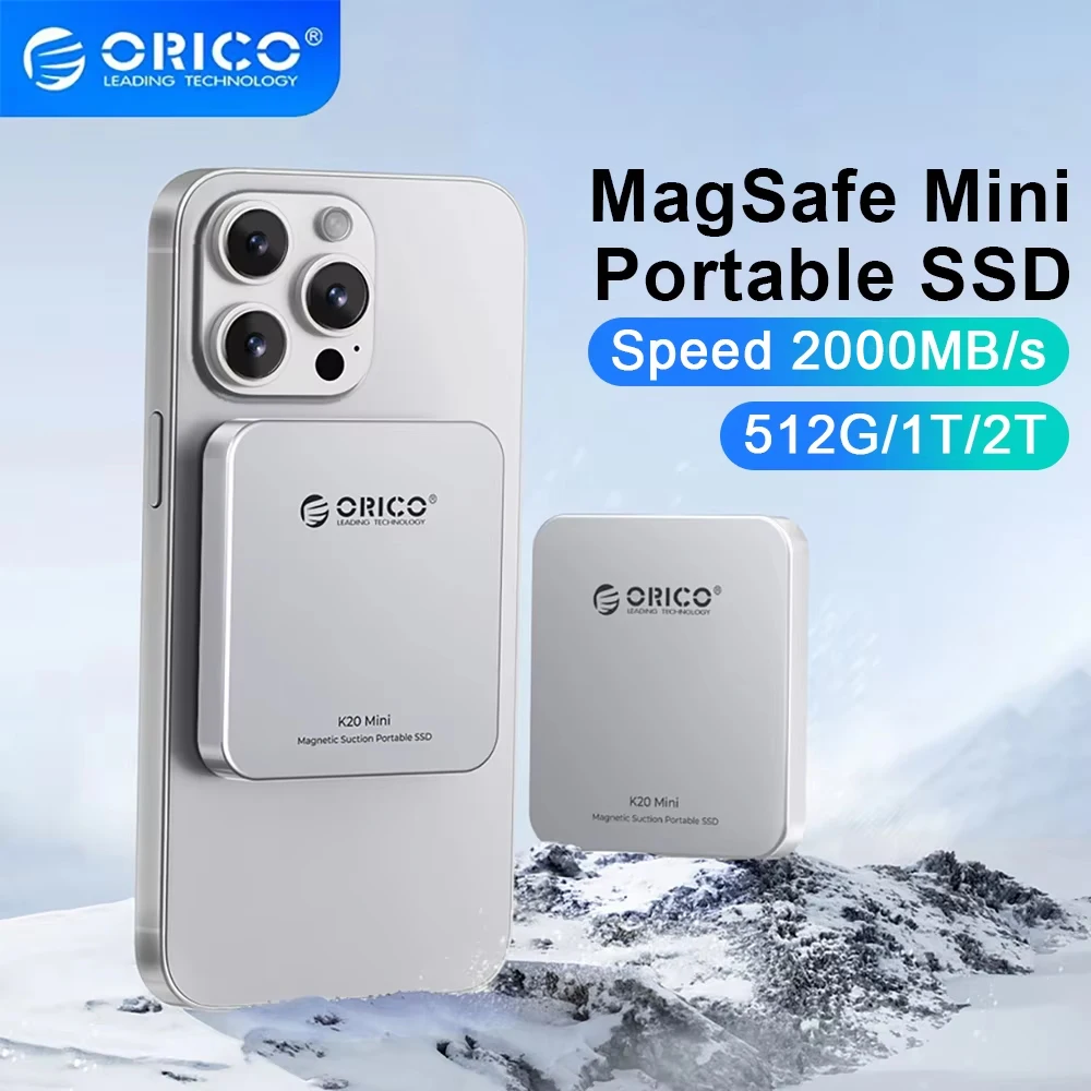 

ORICO Magnetic External SSD 2000MB/S High-speed External Solid State Drive 2TB 1TB 512Gb HDR Record and Store for Pc Laptop Mac