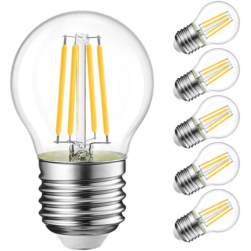 

High Power 4w 8w 12w E27 E14 LED Lamp 220v G45 LED Bulb Warm/Cold White Filament Edison Globe ball light Energy saving bulb