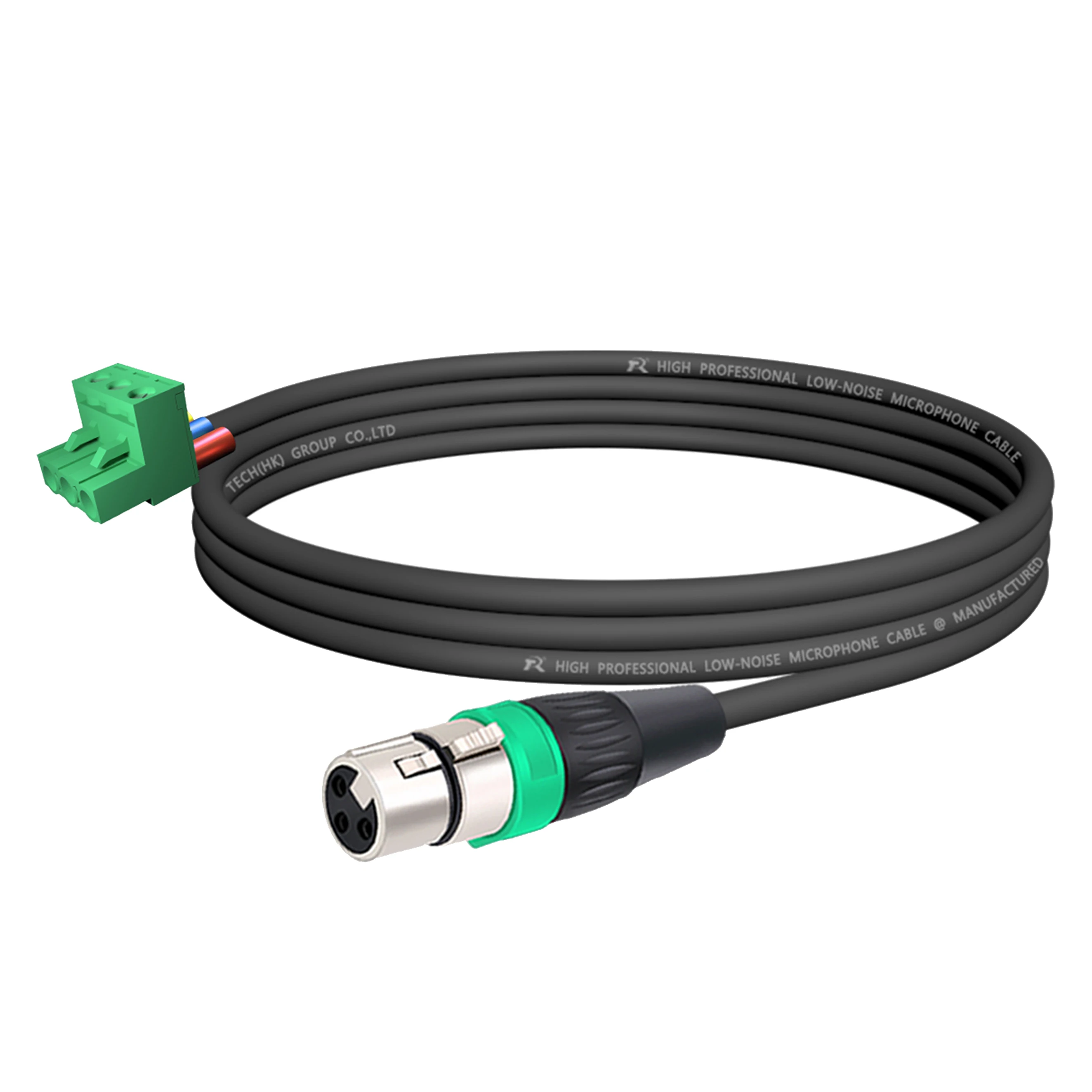 Premium-Kabel vom Phoenix-Terminal zu XLR F/M-Buchse, mit silbermetallischem Anschlusskern und einfarbigem, abgeschirmtem Kabelmantel – Detail 12