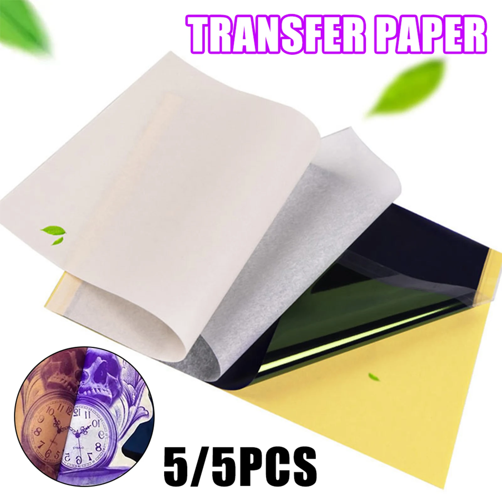 Papiers de transfert Stbbles pour fournitures de tatouage, papier de bricolage de qualité supérieure, transfert de tatouage, taille A4, 5 pièces, 50 pièces