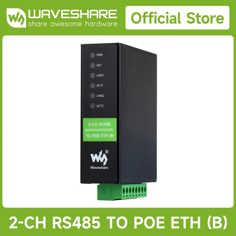 2-канальный последовательный сервер Waveshare RS485 к RJ45 Ethernet, двухканальная независимая работа RS485, шлюз Modbus, шлюз MQTT 2-канальный последовательный сервер Waveshare RS485 к RJ45 Ethernet, двухканальная независимая работа RS485, шлюз Modbus, шлюз MQTT