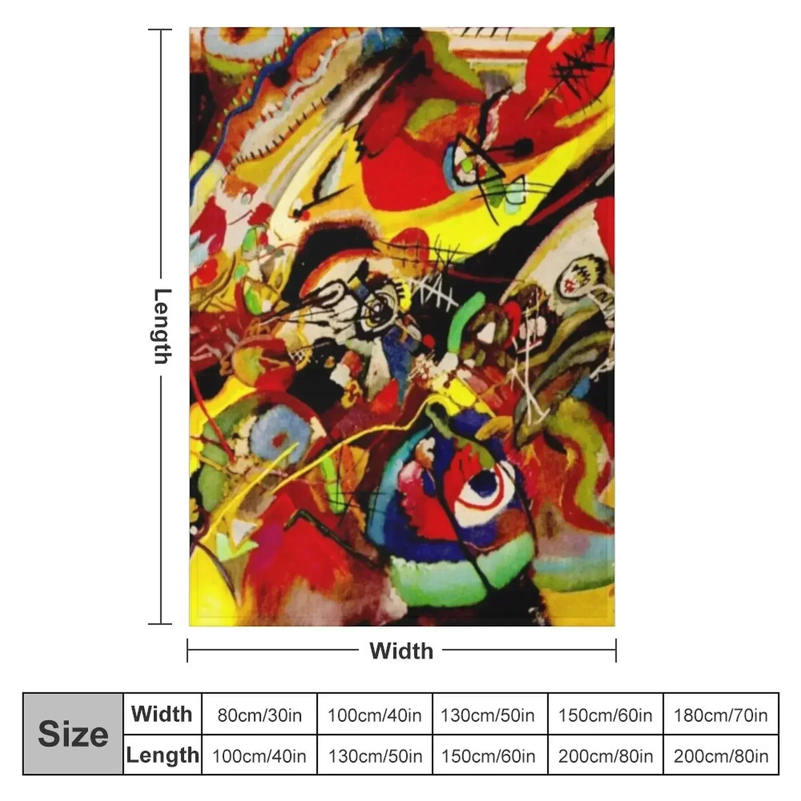 Study for Composition VII | Wassily Kandinsky Abstract Art Throw Blanket couch cozy soft plush fuzzy picnic outdoor blanket