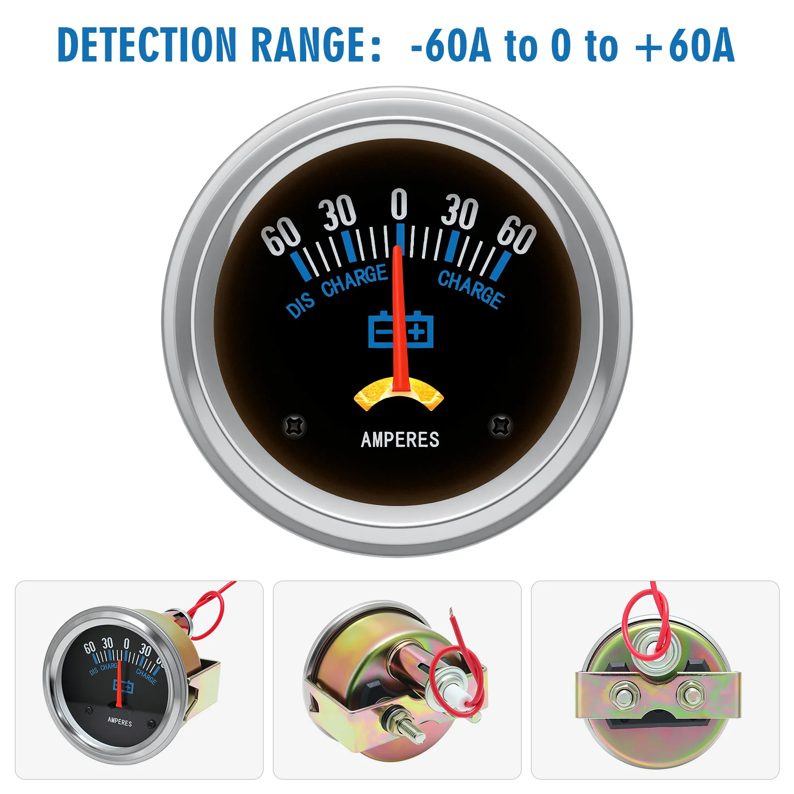 Car Ammeter Voltmeter Universal 12V 60-0-60 AMP Ammeter Gauge Volt Meter 2