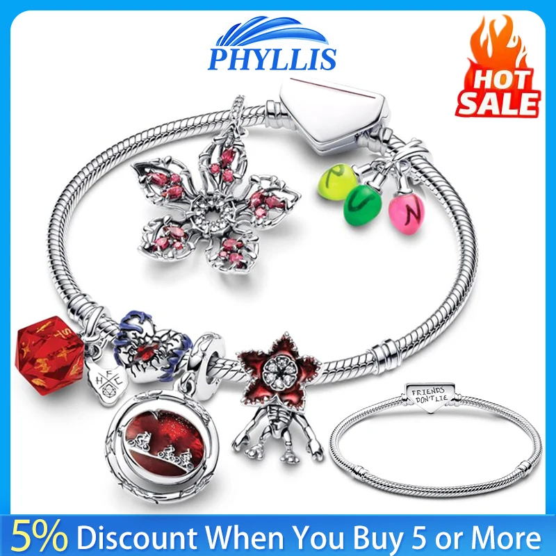 New Hot Sale 925 Sterling Silver Cannibal Flower Charm Suitable for 925 Sterling Silver Original Women Bracelet DIY Jewelry Gift