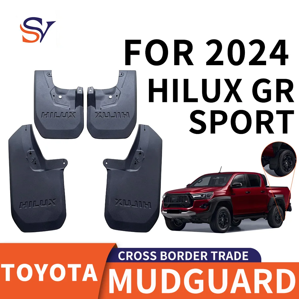 

For 2024 Toyota Hilux GR SPORT Car tire mudguard,mudguard Mudflaps Front Rear Flares Splash Guards Cover Car Accessoie