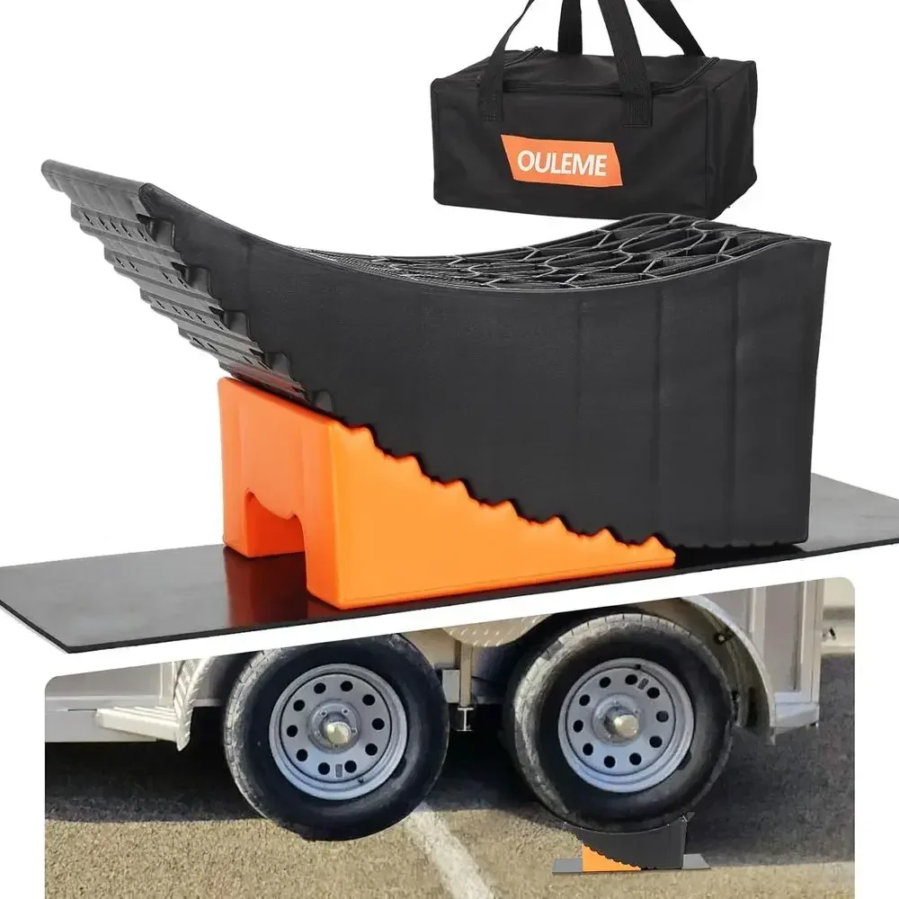 OULEME Raised Tire Change Ramp, Curved Leveling Blocks, for RV Camper Trailer Tire Lifts up to 6